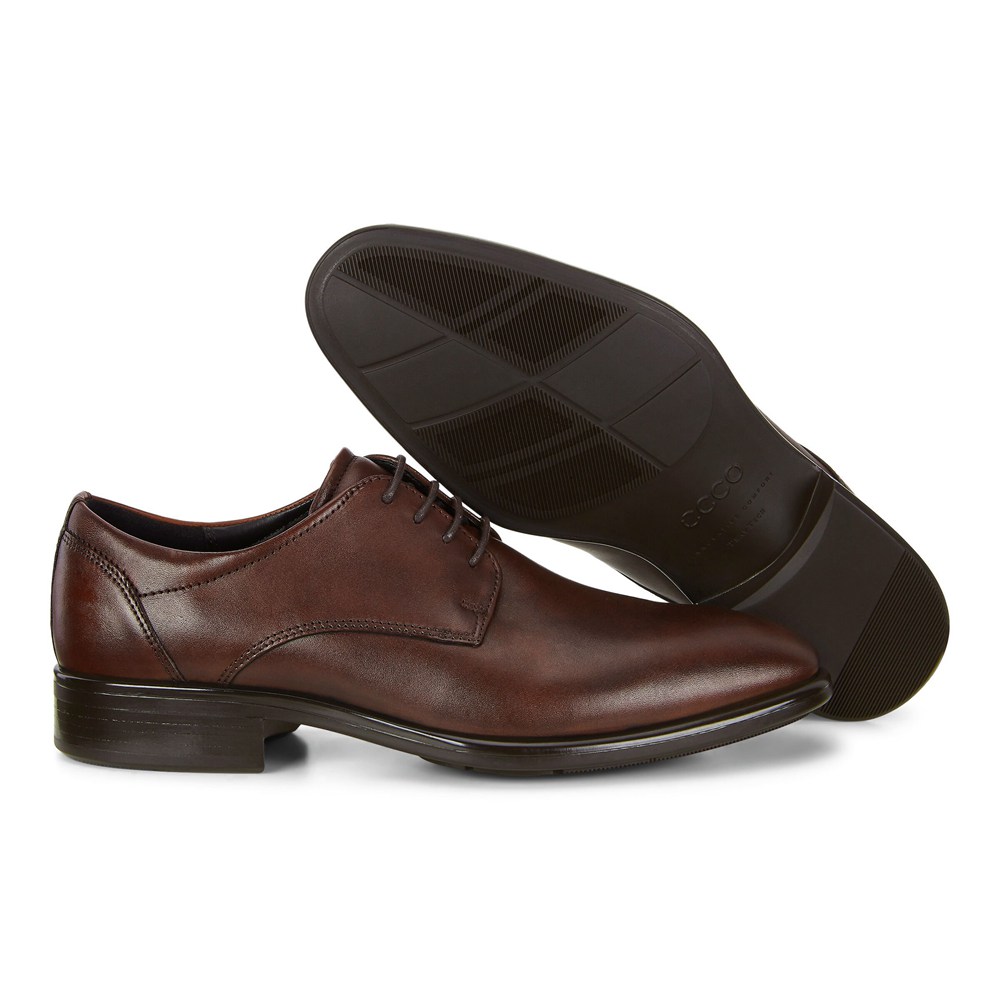 ECCO Mens Derby Shoe Brown - Citytray Traditionals - TQO-904875